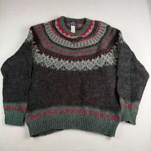 Woolrich Men's Fair Isle Wool Mohair Sweater L Nordic Pattern